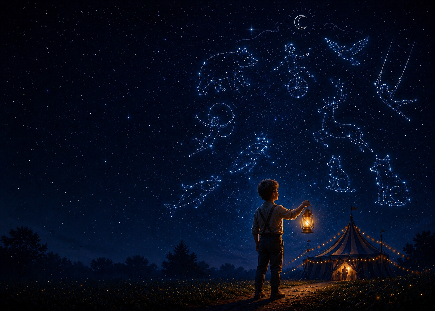 Lost & Found starry tent artwork