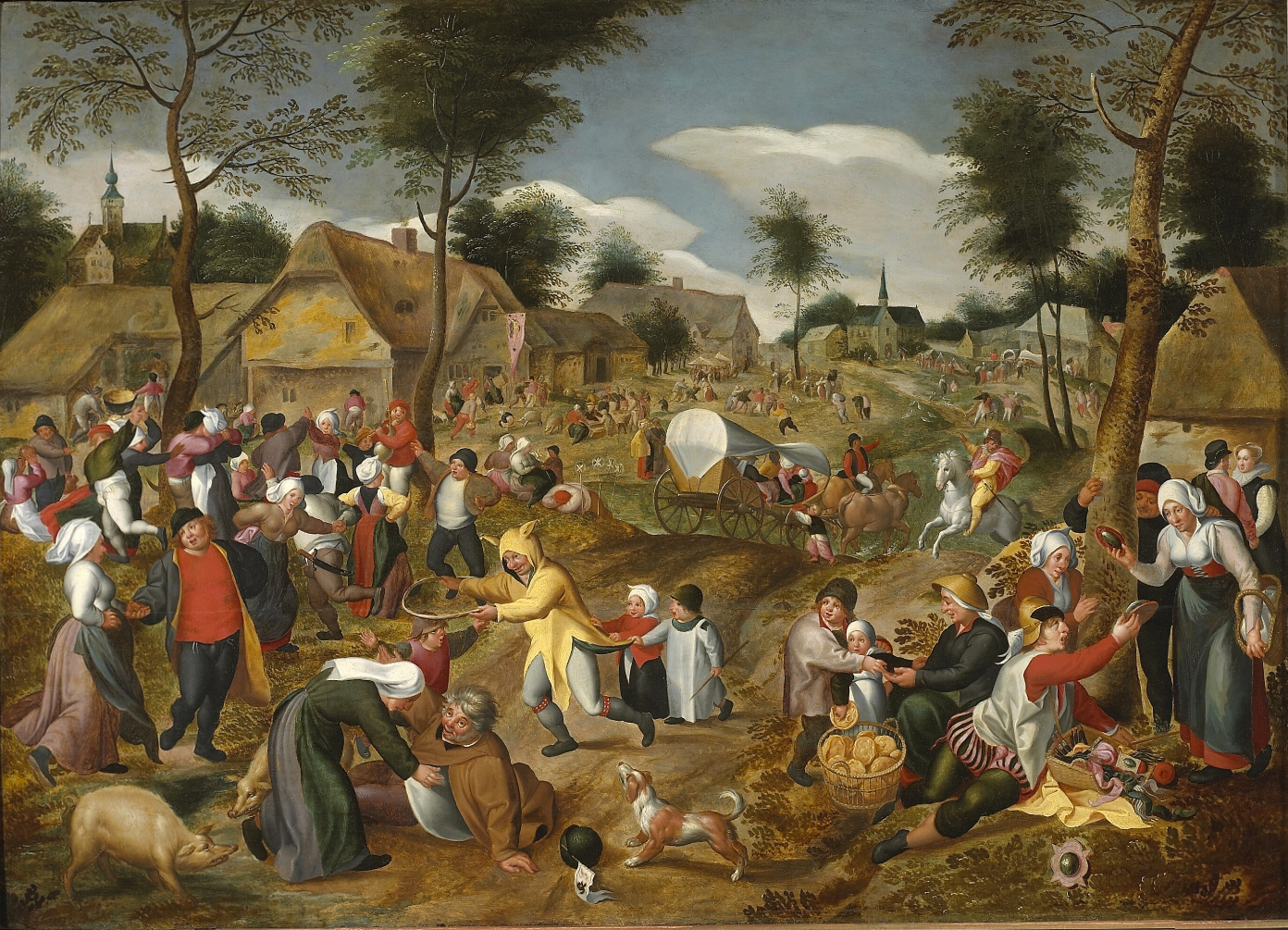 Marten van Cleve's painting Village Feast, showing a lively village gathering